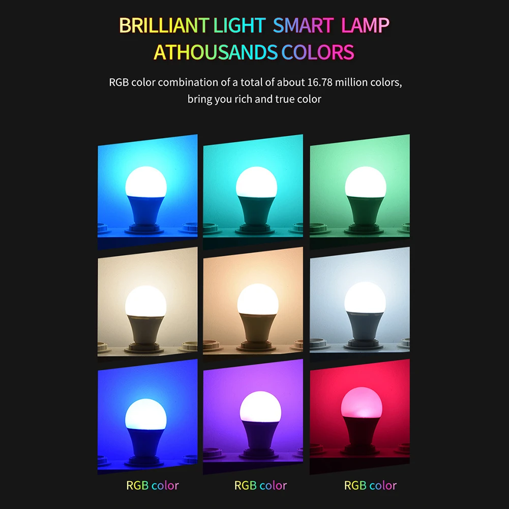Smart Led Light Bulb Bluetooth Wifi RGB Lamp AC85-265V Remote Group Control Smart Life Spotlight Voice Control Timing Bulb