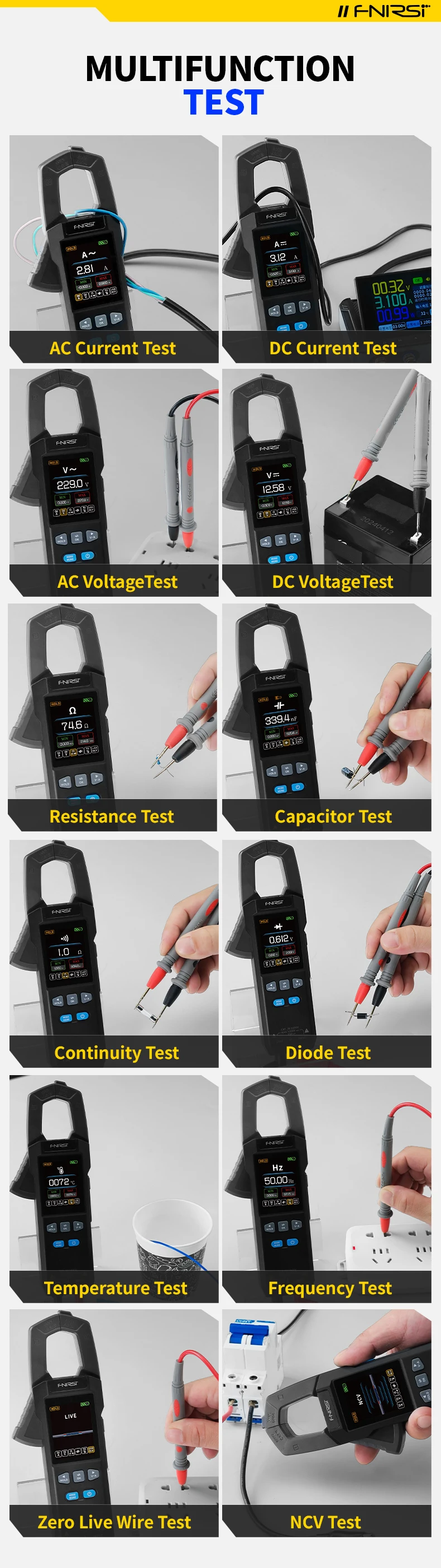 DC AC Clamp Seter 10000 Count Digital Multimeter 600A Current Clamp Tester NCV M