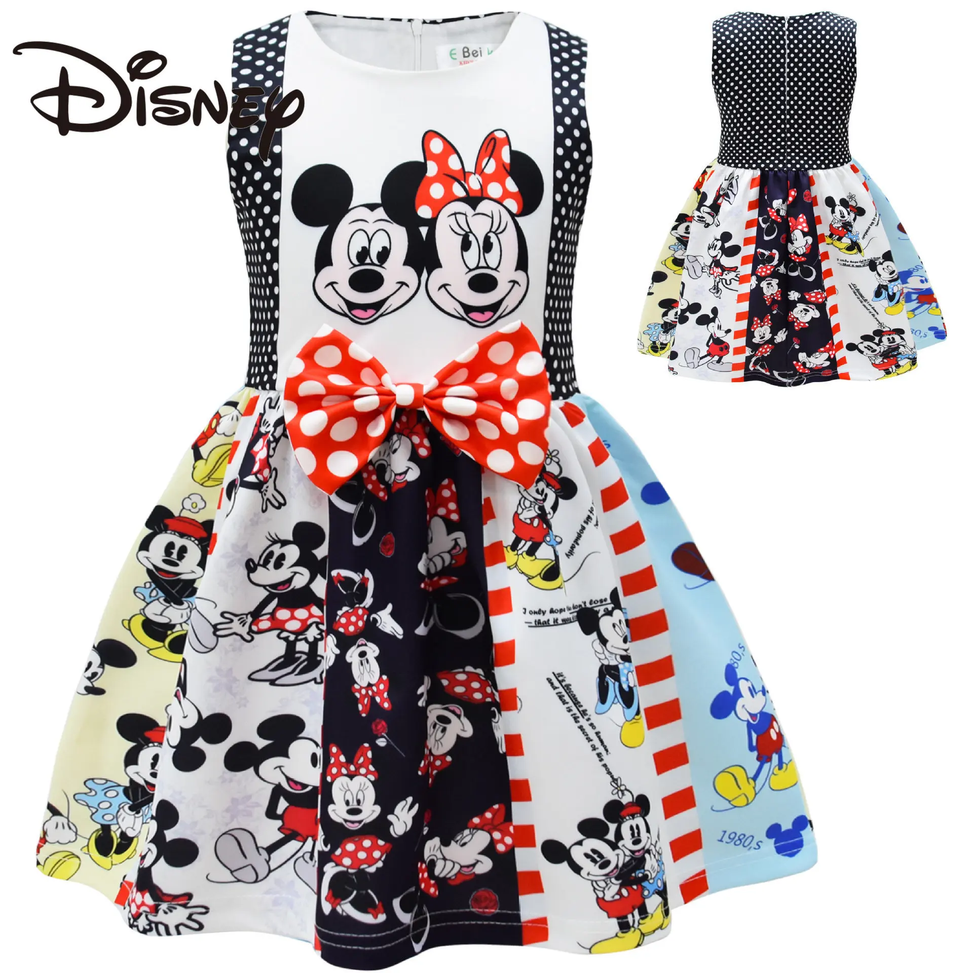 

Disney 2023 3D Digital Printing Mickey Mouse Girl Fashion Cute Dress Bow Dress
