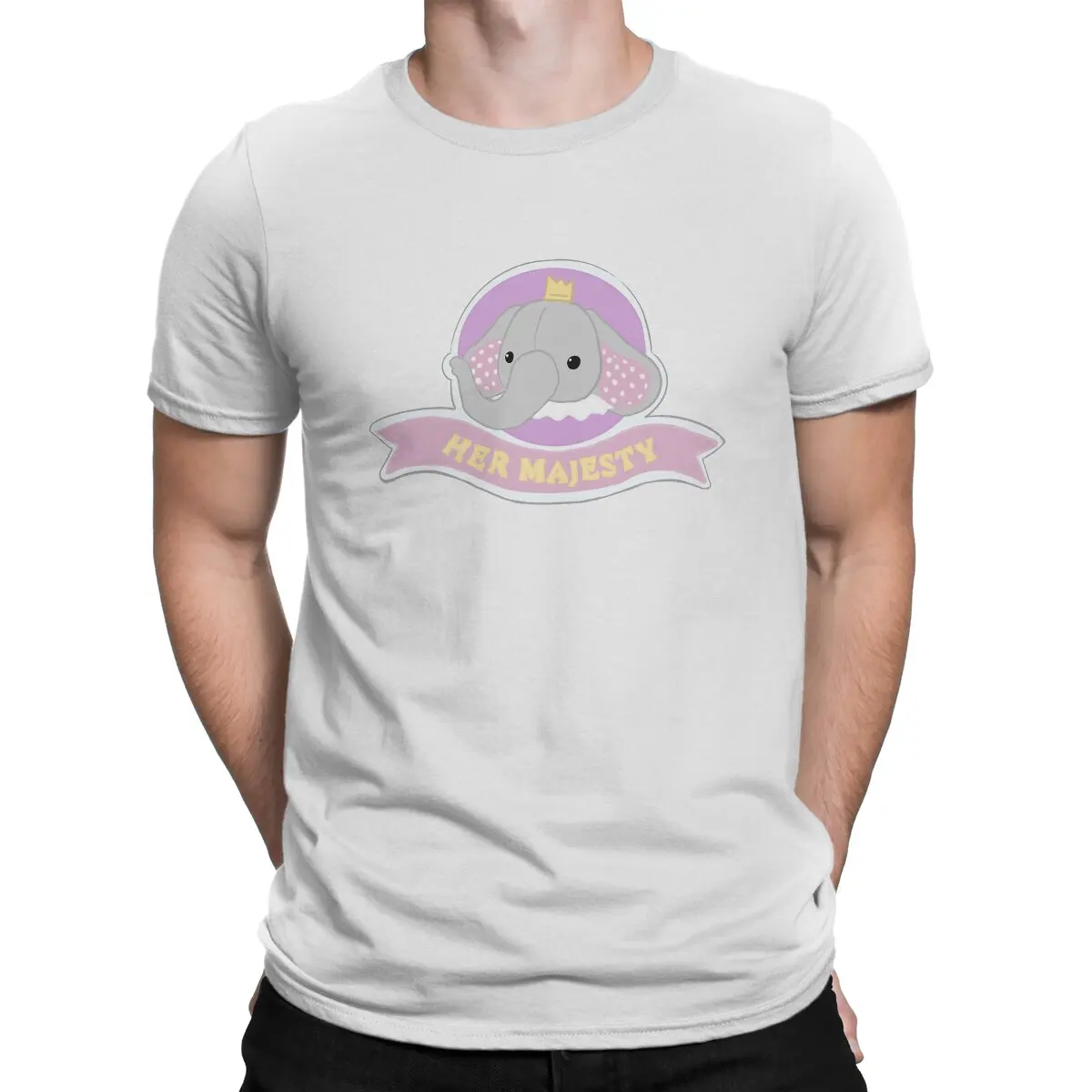 thumbnail image 1 of Camiseta de "It Takes Two", la más nueva para hombre, camiseta de cuello redondo "Su Majestad Cutie el Elefante", ropa de regalo distintiva, ropa urbana, 1 of 7
