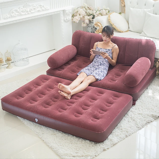 Sofá cama plegable inflable doble  Sofás inflables para muebles-Cinco en  uno-Aliexpress
