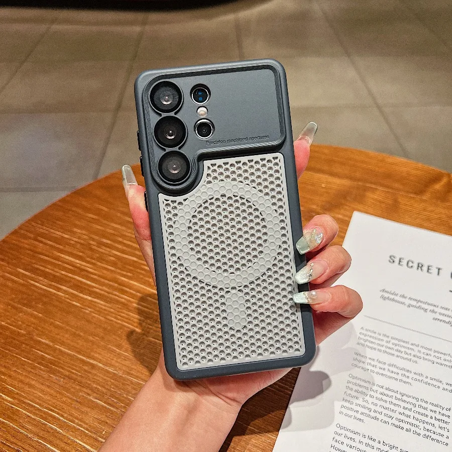 Luxury Magnetic Phone Case with Breathable Cooling and Lens Protection Bumper Cover