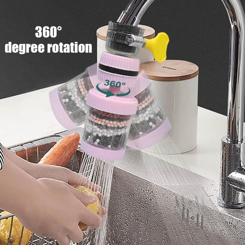 6 Layers Universal Kitchen Faucet Purifier Tap Filter 360 Degree Rotation Bubbler Activated Carbon Filtration Shower Head