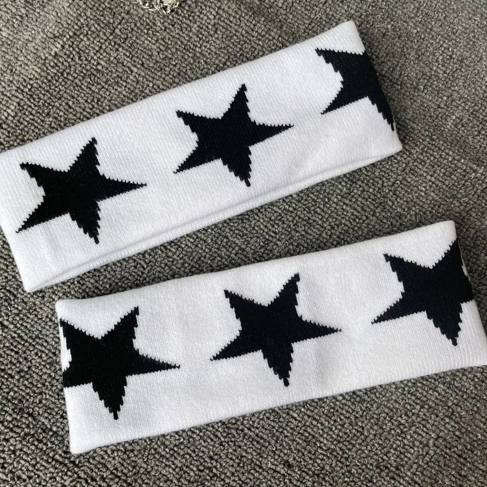 

Korean Style Pentagram Hair Band Street Wave Nylon Elastic Turban Star Yoga Hairband Idol Headband Running