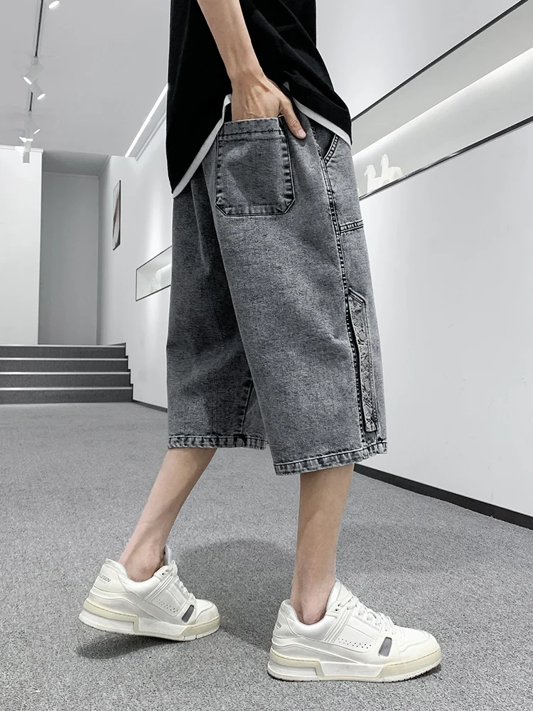 Summer Short Jeans Breeches 2023 New Hip Hop Streetwear Baggy Denim Shorts Cotton Casual Straight Capris Pants Plus Size 8XL