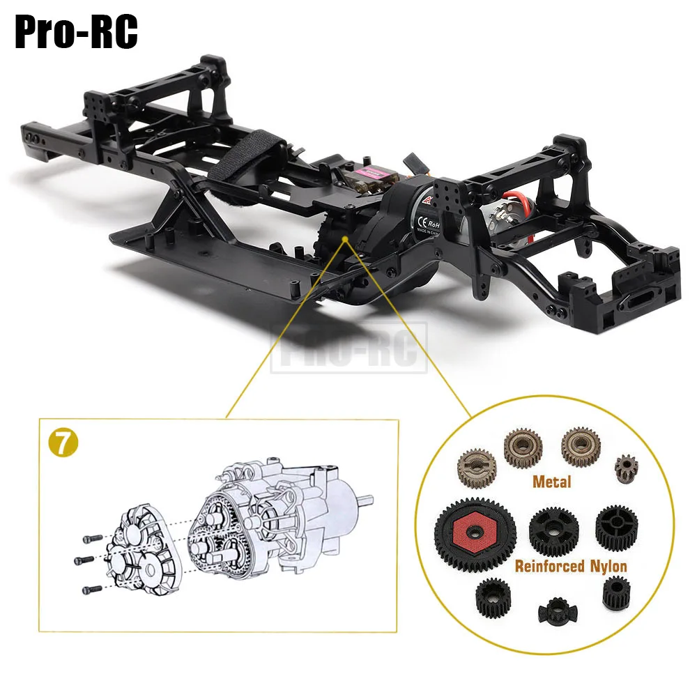 2-Speed Transmission Chassis TRX4 Frame with Motor for 1/10 RC