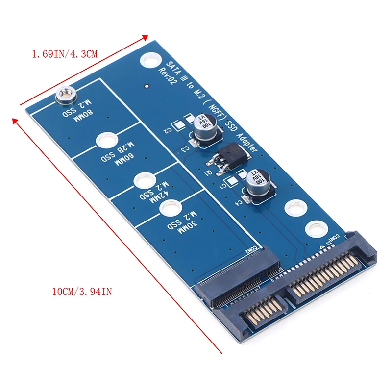 추가 카드 NGFF M.2 어댑터, M2 SATA3 라이저 M.2-SATA 어댑터, SSD M2-SATA 확장 카드 B 키 지원, 30mm, 42mm, 60mm, 80mm