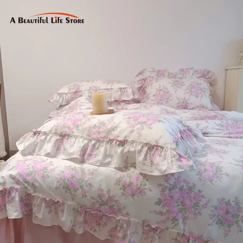 Dessus De Lit Patchwork Fait Main 78x62 Pouces - Motifs Cabane Et Fleurs