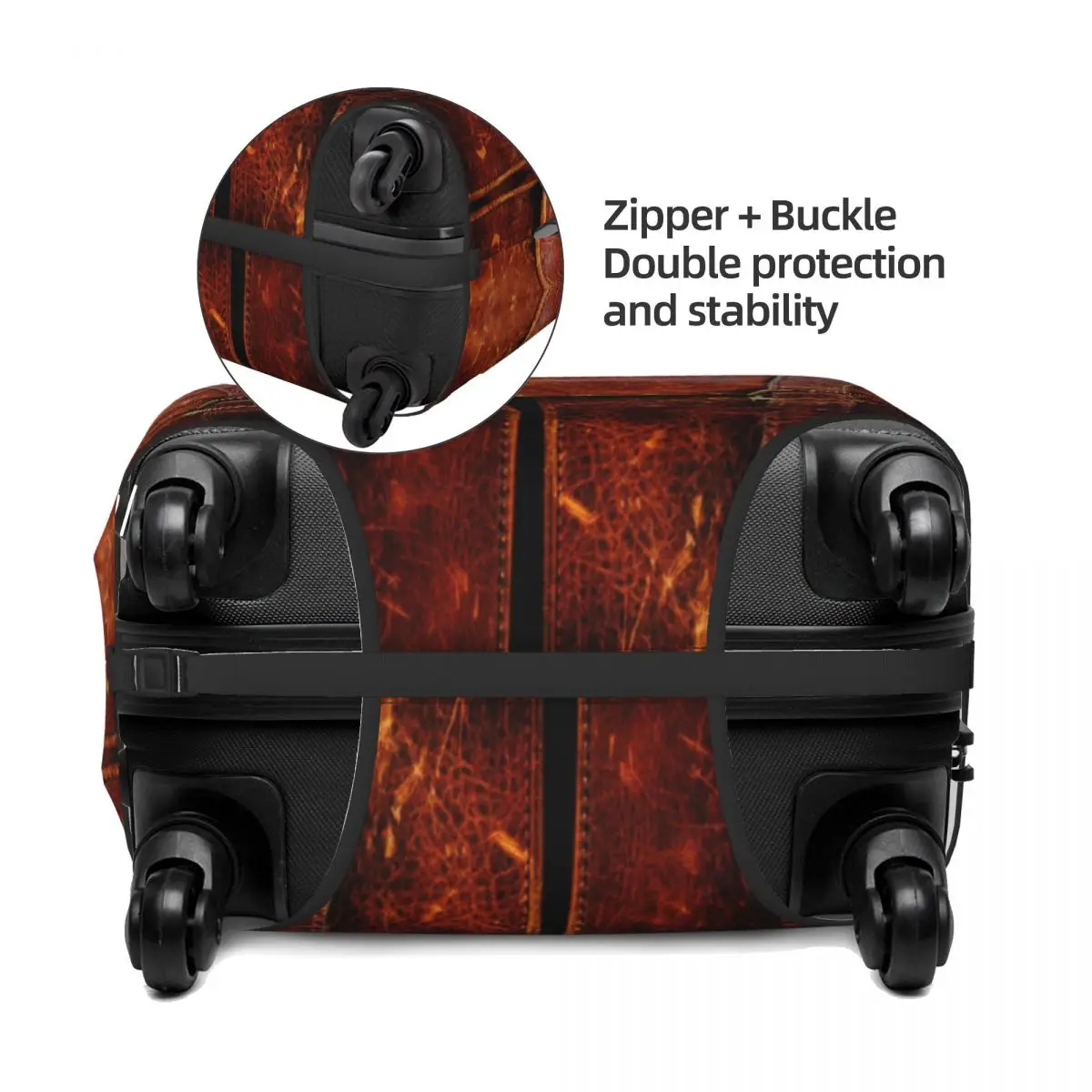 Custom Fashion Abstract Leather Textures Luggage Cover Protector Washable 3D Medieval Pattern Travel Suitcase Covers 3