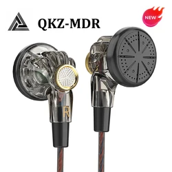 QKZ MDR Dynamic Driver HiFi Headphones with Mic In Ear Earphone Flat Head Plug Earbuds Bass Headset For Gym Sports Running Music