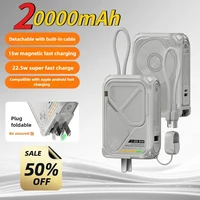 20000mAh New Power Bank Magnetically Absorbed Wireless Charging with Cable AC Plug Large Capacity Suitable for IPhone Xiaomi 1