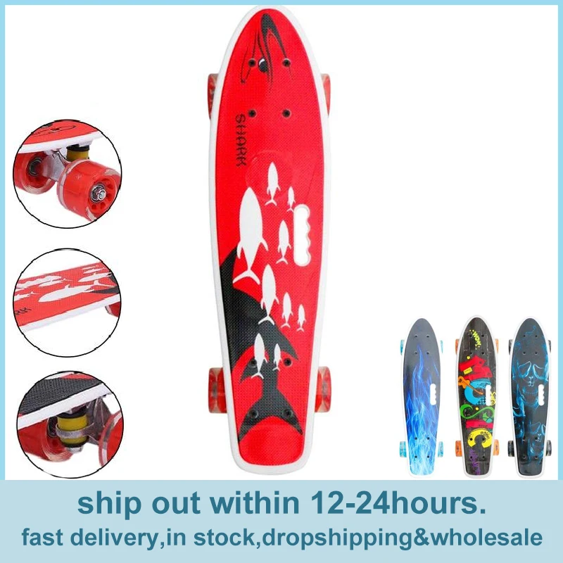 

Skateboards For Teens 22 In Learn Skateboarding Mini Four Wheel Cruiser Board Easy Carrying Deck Toys With Strong Bearing For