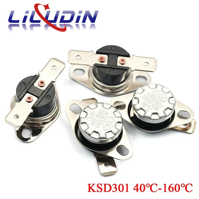 10PCS KSD303 10A 135C Degrees Celsius Manual Reset Thermostat Norm Bimetal  thermostat KSD301 0C~350C 10PCS KSD303 10A 125C Degrees Celsius Manual Reset Thermostat Norm