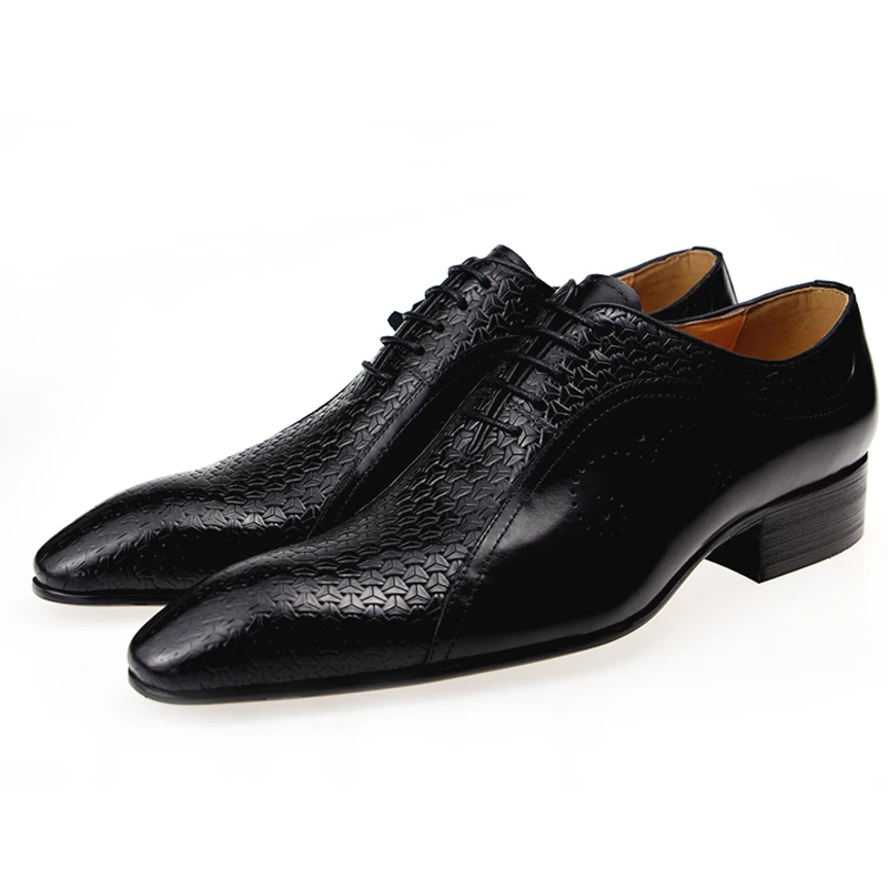 Arrival Dress Men Leather Genuine Office Luxury Pointed Formal Shoes For Lace Up office Wedding Breathable Zapatos Hombre Vestir