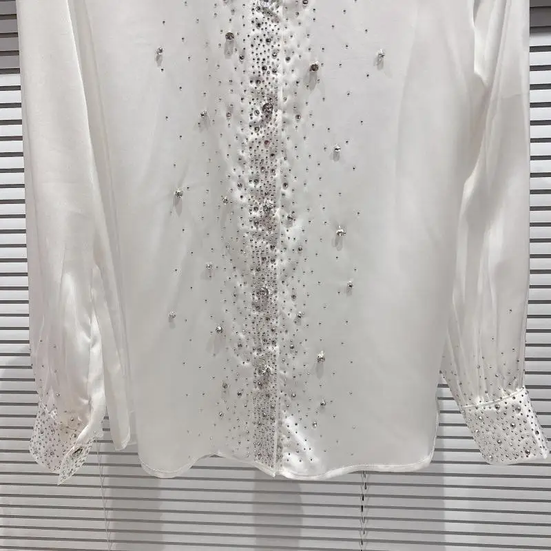 Blusa Blanca Blusas Decoradas Con Piedras Camisa Blanca Con