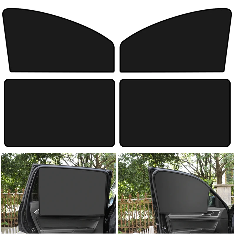 1/2/4PCS Summer Sun Protection Strong Magnetic Full Shading Magnetic Car Curtain Suction Opaque Car Sunshade car sunshade
