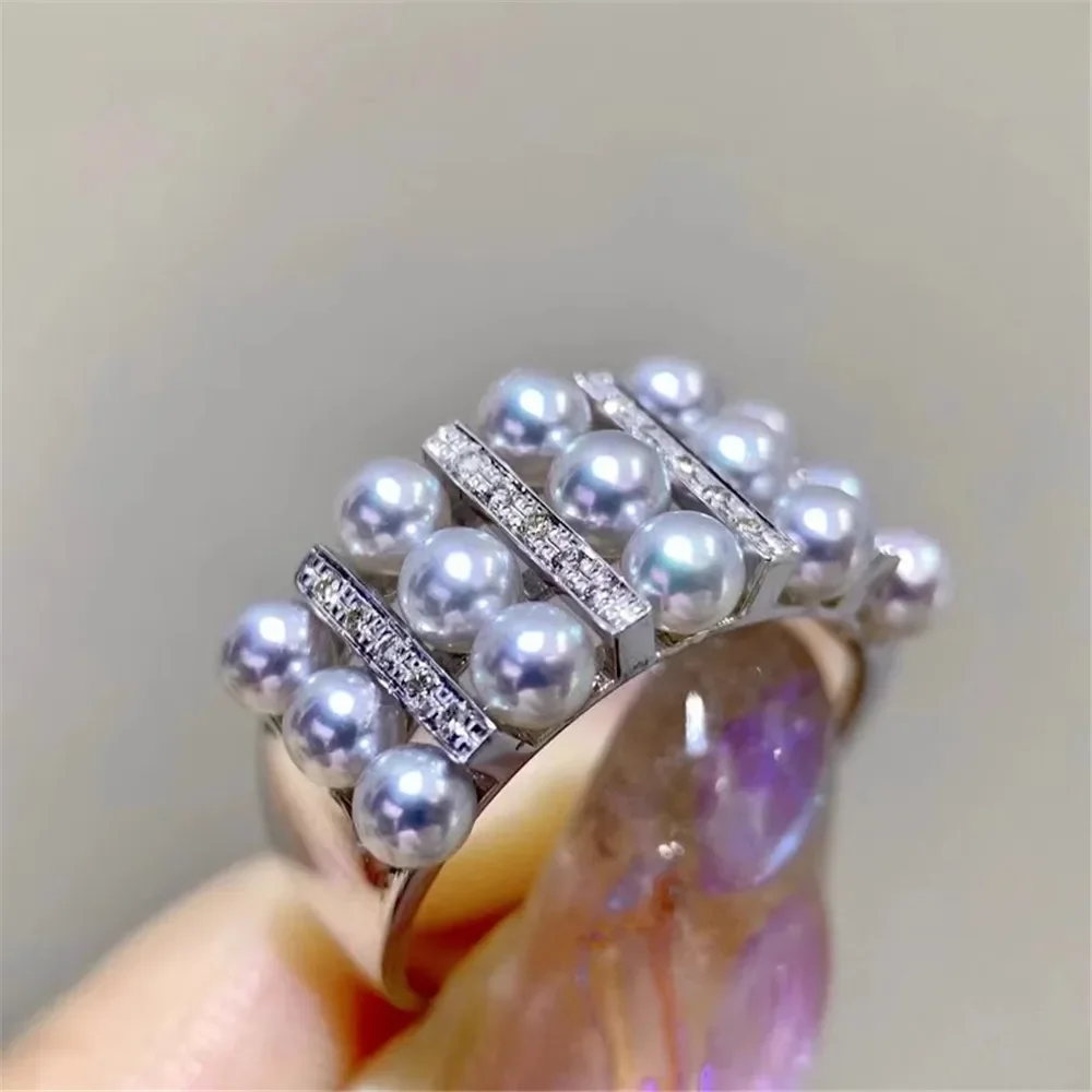 

Кольцо из серебра 925 пробы с жемчугом, 4-4,5 мм