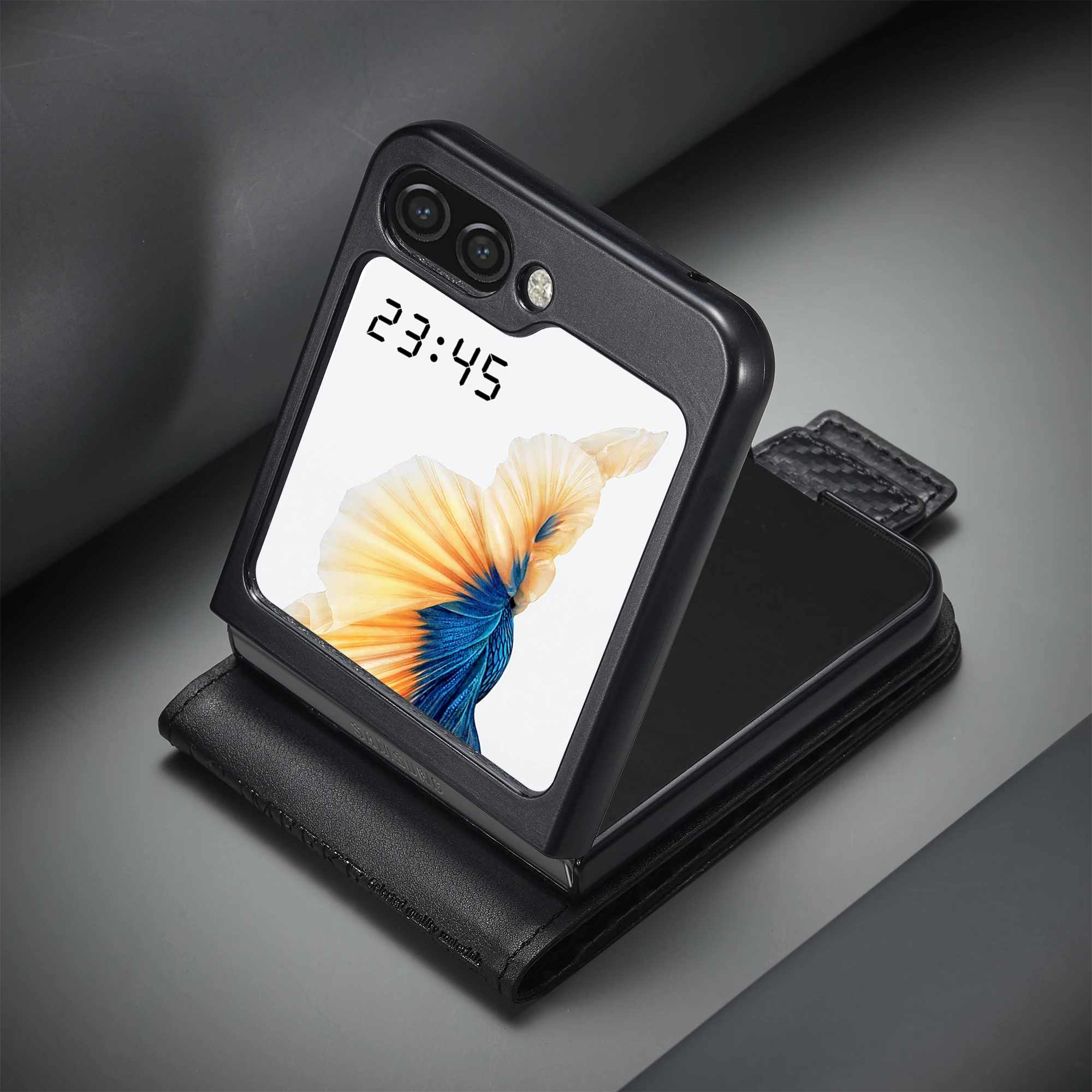 Premium Carbon Fiber Leather Magnetic Flip Wallet Case – Sleek Phone Cover with Card Holder