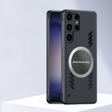  Luxury Graphene Heat Dissipation Cooling Magnetic Phone Case for Samsung S23 Ultra S22 Plus S21 S20 Ultra Thin Frameless Cover 