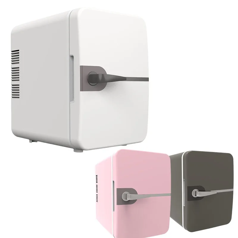 새로운 미니 냉장고 6L 귀여운 메이크업 미니 냉장고 스킨케어 및 스낵용 12V AC DC 110V-220V 쿨러 박스 미니 의료용 냉장고