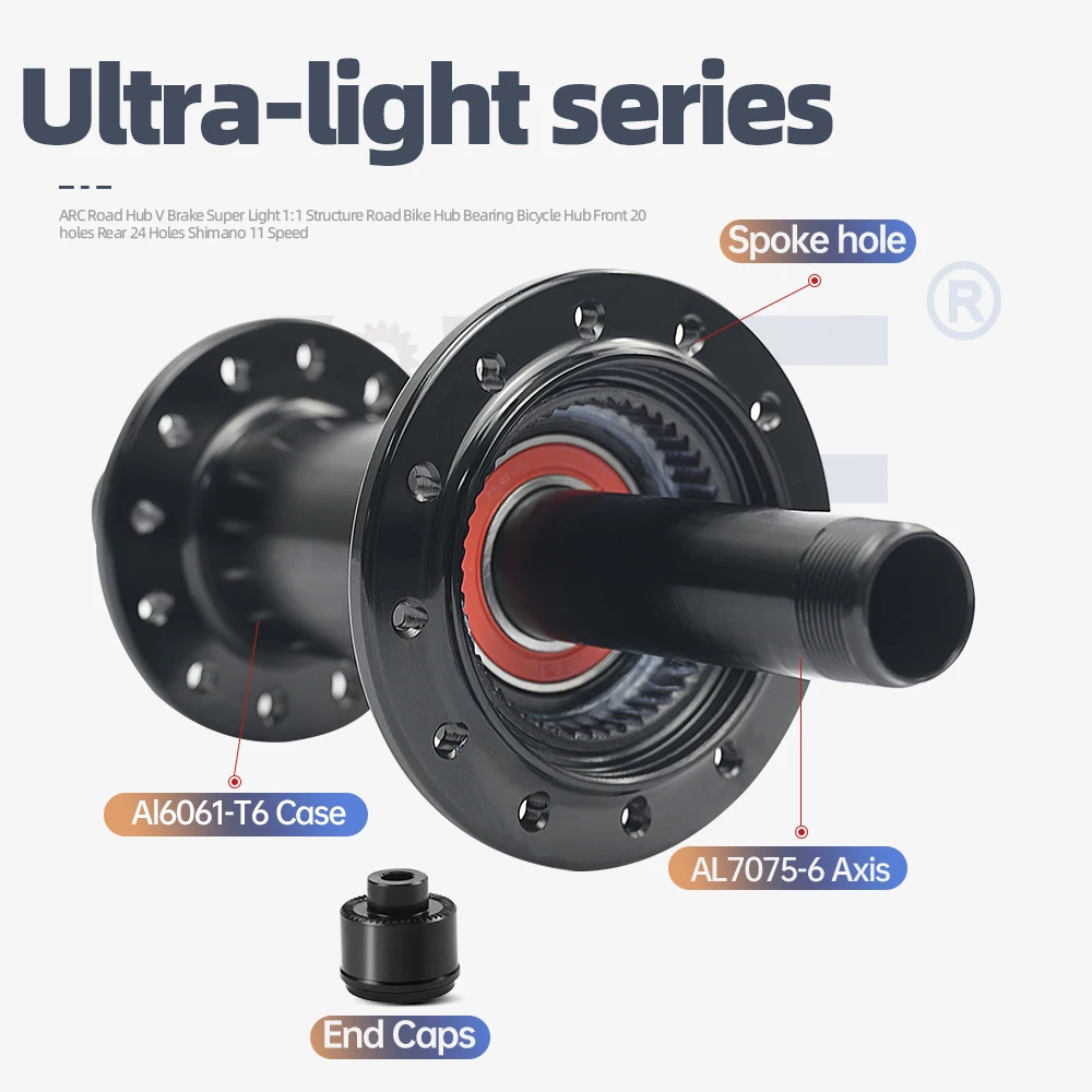 Novatec-Moyeux à traction droite pour vélo de route ultraléger, ein en V, avant 20H arrière 24H, 4 cliquets Shiman 9s 10s 11s, AS511SB FS522SB  18