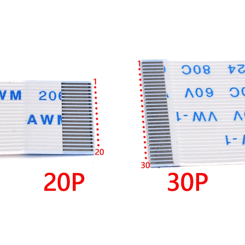 5PCS Flexible Flat Cable Ribbon Set - Multiple Pin and Pitch Options, Various Lengths