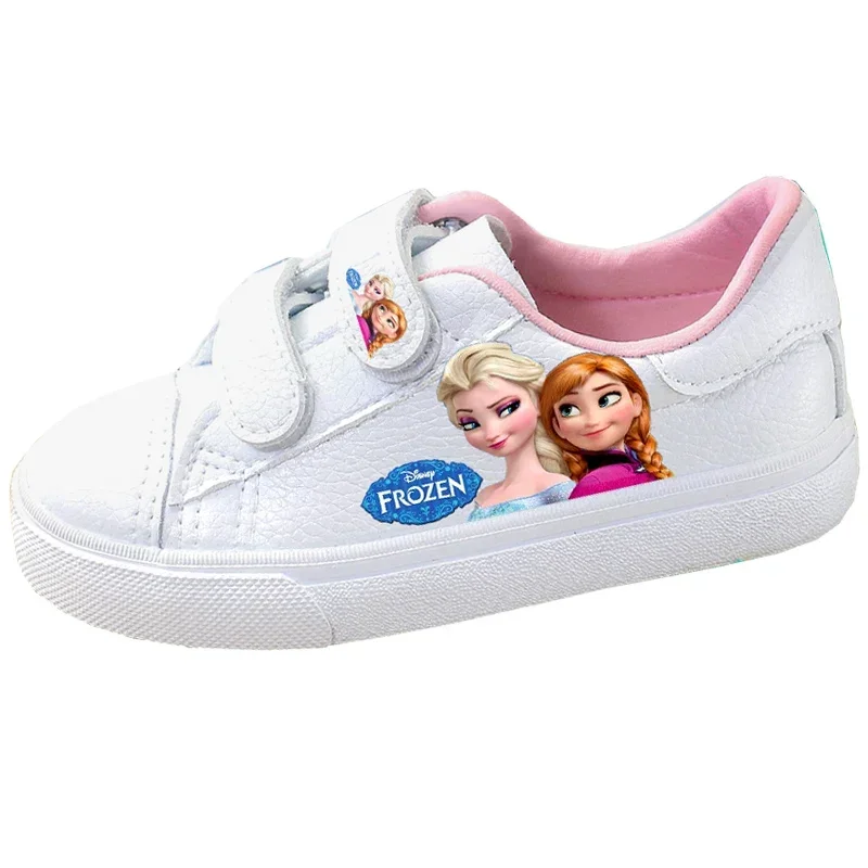 Disney Children's Canvas Shoes frozen elsa Low top Girls sport Shoes PU Autumn Breathable Non slip Casual baby shoes children sports shoes