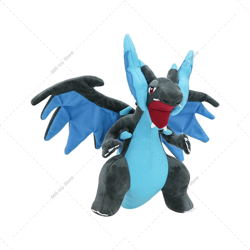 Blue Pokemon Plush Mega Charizard X Stuffed Animal Toy for Kids
