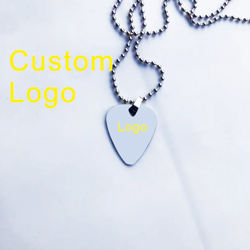 DIY necklace pick , zinc alloy metal 0.9mm Thick pick for guitar, 26 inch necklace