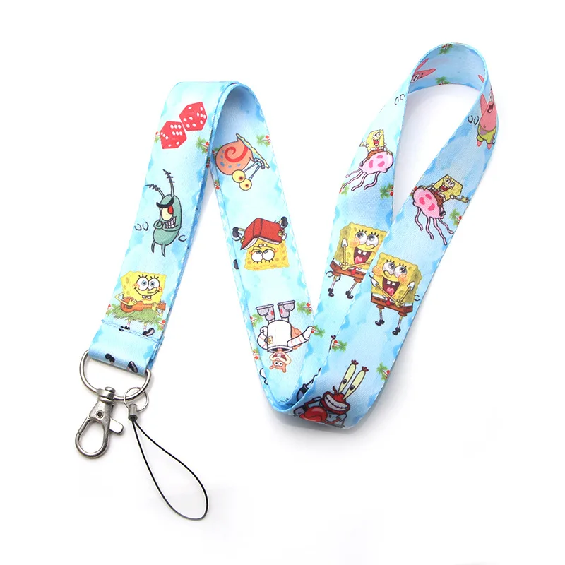 スポンジボブ漫画キーストラップ ID バッジホルダー動物電話ネック