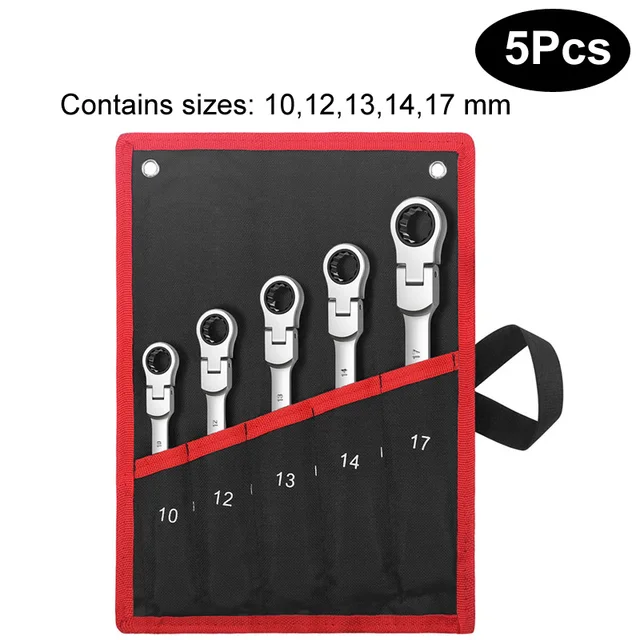 Flex Head Ratcheting Wrench Set (Chrome Vanadium Steel) 8