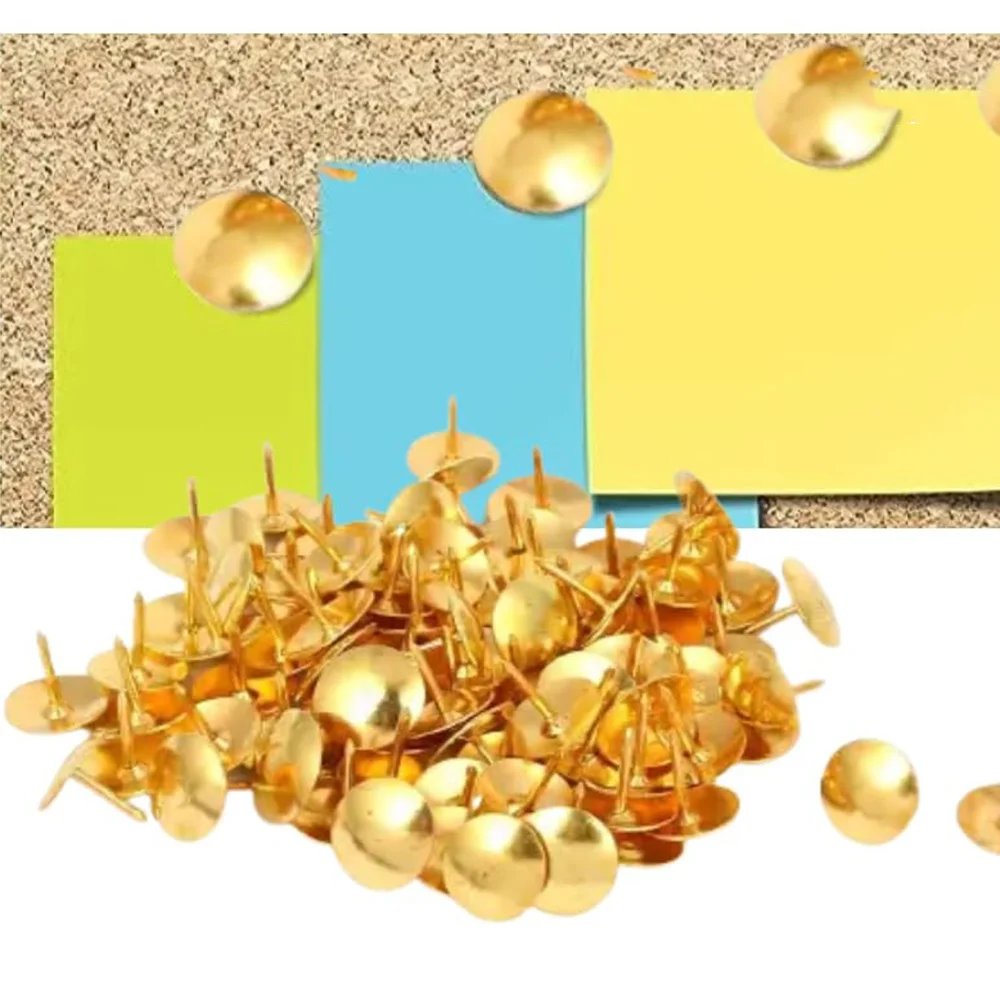 100-count Thumb Tacks 0.39-inch Steel Roundness Push Pins for Corkboard