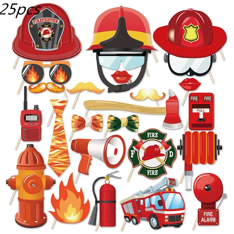 Description Picture 2 of itemFireman Fire Truck Birthday Decoration Disposable Tableware Fire Engine Balloon Tablecloth Cup Plate Baby Shower Kid Party Suppl