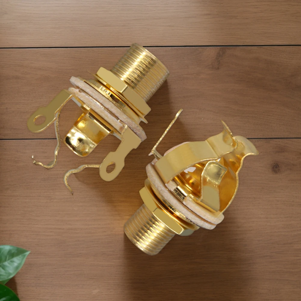 2Pcs 1/4 Inch 6.35Mm Guitar Pickup Output Jack Stereo Socket Parts Mono Jack Socket for Electric Bass
