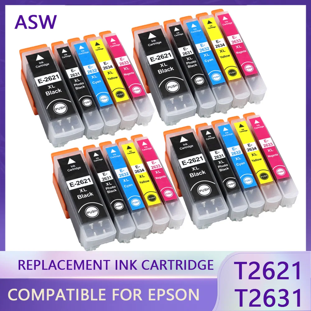 

Compatible Ink Cartridge T2621 26XL For Epson XP510 XP520 XP600 XP605 XP615 XP620 XP625 XP710 XP720 XP800 XP810 XP820 Printer