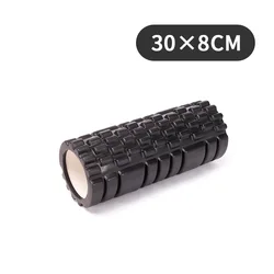Compact Yoga Foam Roller for Muscle Massage & Therapy (Black)