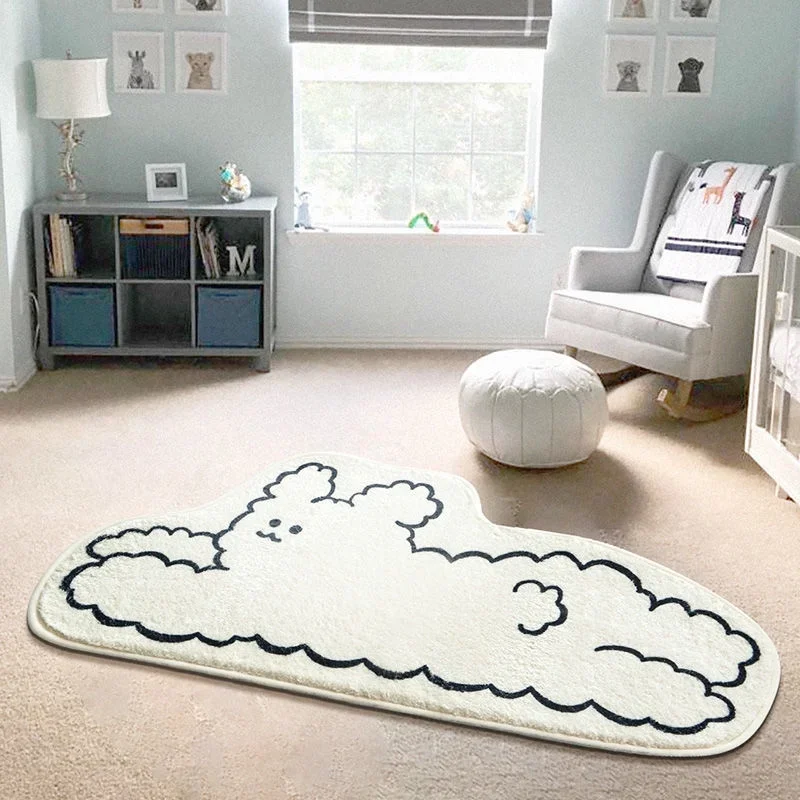 

Bedroom Children Room Bedside Cartoon Modeling Carpet Shaped Household Imitation Cashmere Carpet Room Floor Mat Bedside Blanket