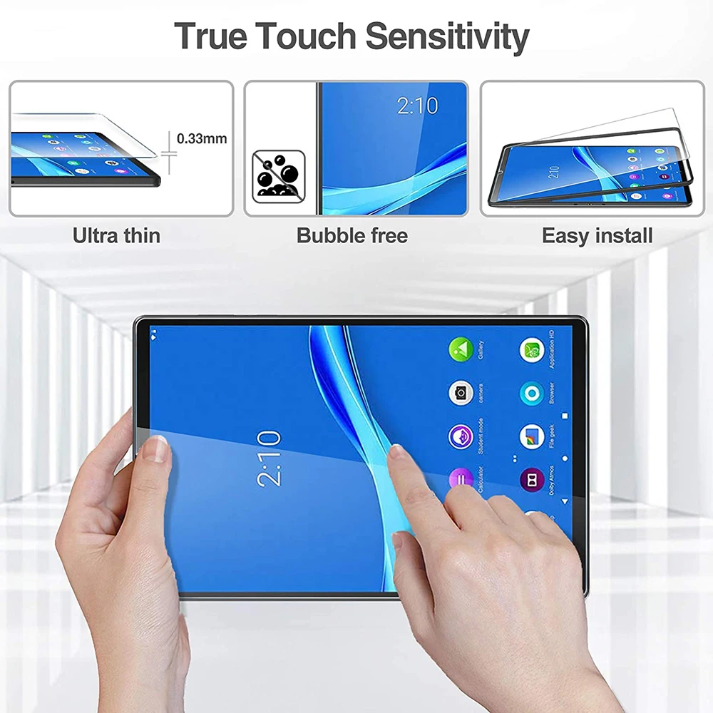 2Pcs Tablet Tempered Glass Screen Protector Cover for Lenovo TAB M10 Plus TB-X606F/TB-X606X 10.3 Inch Full Coverage Screen
