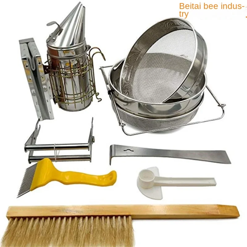 

Набор инструментов для пчеловодства из 7 стальных распылителей стальной фильтр трубный зажим большой плоский желтый пластик мед режущая лопатка Утконос ручка пчела