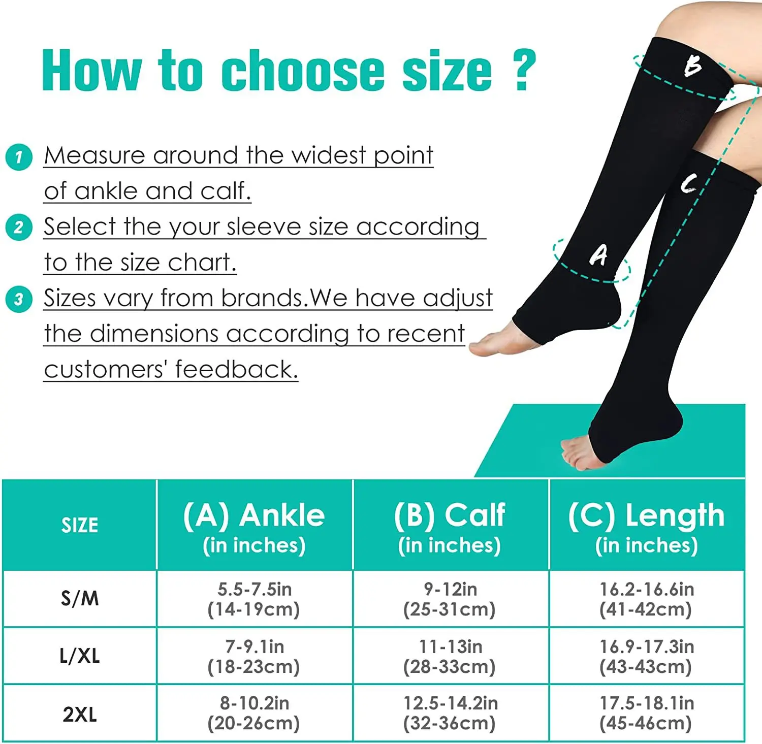 Medical Calf Compression Stockings Varicose Veins Shaping Graduated Pressure Stockings Elastic Open Toe Knee High Stockings 2024 9 S52afaeef33294922a2050641442d29265