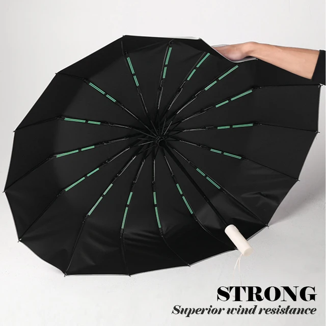 16K Double Bones Large Umbrella Men Womens Windproof Compact Umbrellas Automatic Fold Business Luxury Sun Rain Umbrella Travel 3