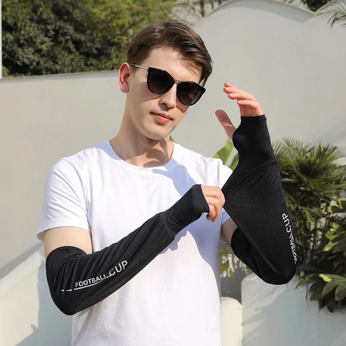 Summer Ice Silk Sleeves Enlarged and Extended UV Blocking Protective Sleeves For Arms Men's Loose Sunscreen