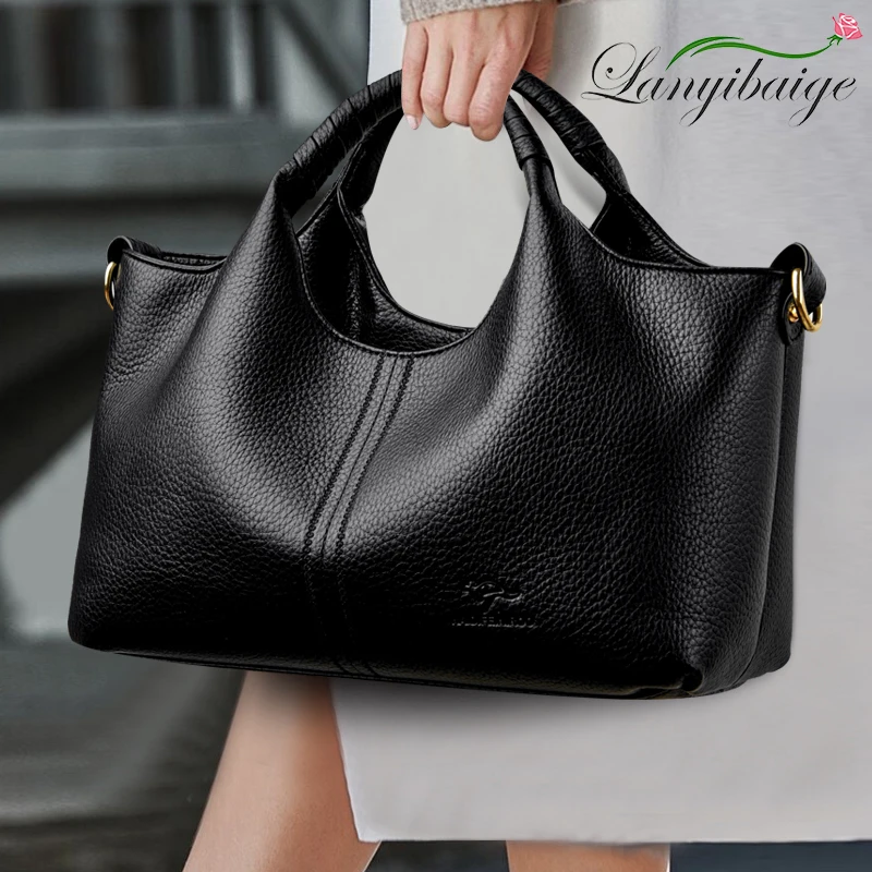 รูปสินค้า กระเป๋าหนัง Tote แฟชั่นผู้หญิง ความจุใหญ่ ไหล่เดี่ยว Crossbody
