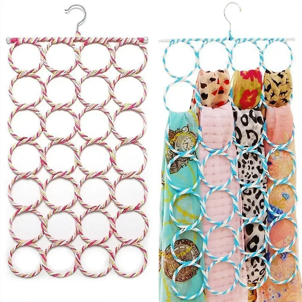Storage Hanger Hook Storage Hanger Tie Hanger Scarf Holder Foldable Tie Belt Hook Shawl Scarves Organizer Rattan Weave Hanger Wardrobe Storage Holder Display Rack
