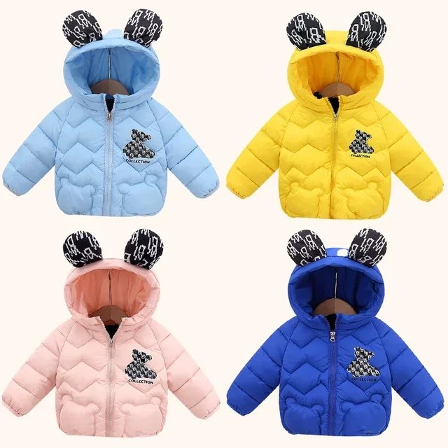 Зимние детские пуховые пальто милые теплые пуховые куртки с рисунком для детей, детская куртка с капюшоном для мальчиков и девочек, пальто верхняя одежда, парки 1