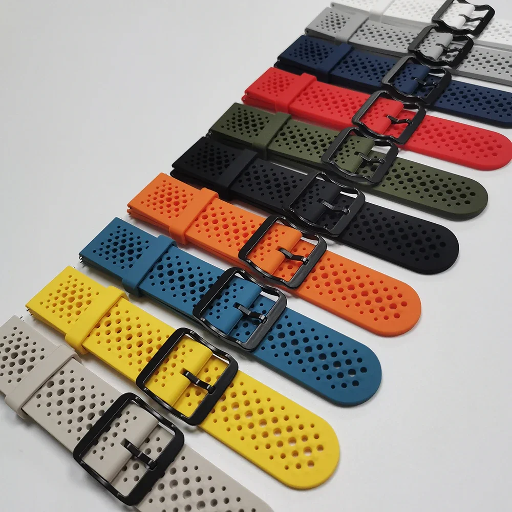 Breathable 22mm Silicone Strap Bracelet