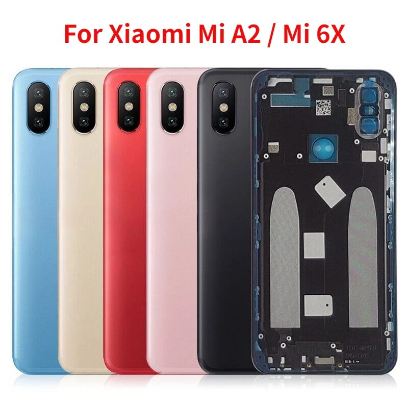 

Original For Xiaomi Mi A2 Battery Cover Rear Metal Door Housing Case for Xiaomi Mi 6X Back Cover with Camera Lens+Side Keys