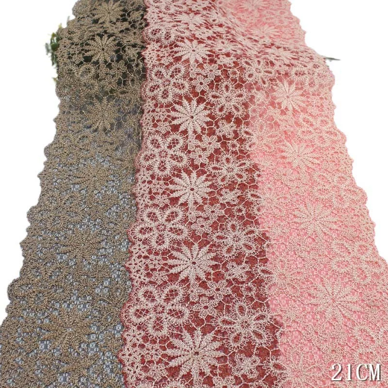 

15Yards Two Tones Floral Embroidered Lace Trimmings for Dress Bra Lingerie Handmad Curtains Fabrics DIY