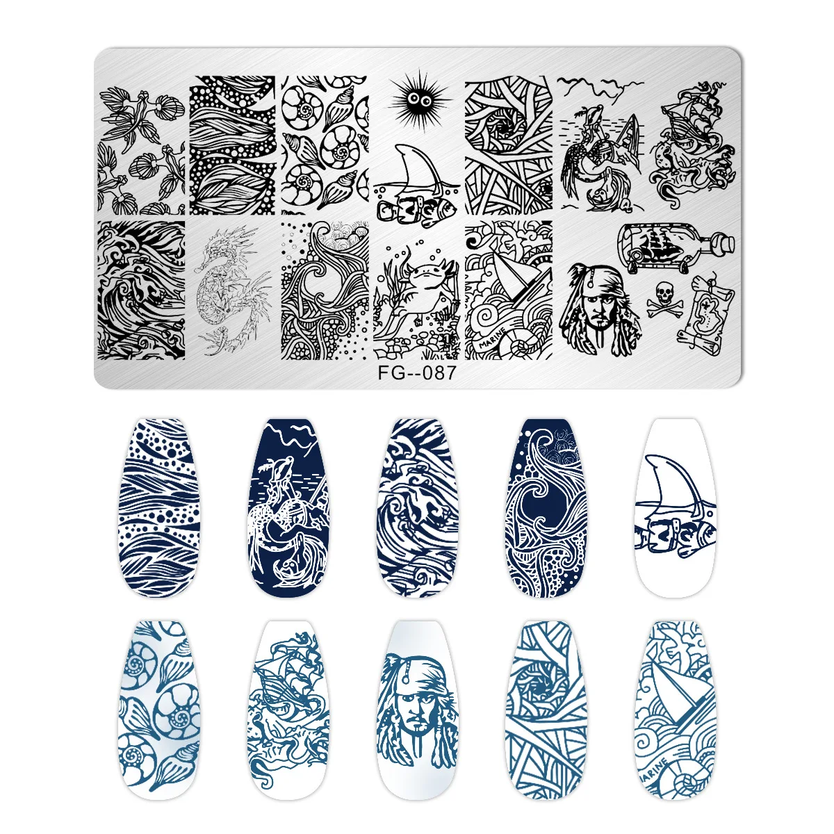 Ocean Animals Nail Stamping Plates Halloween Antelope Nail Stencils Summer Fruits watermelon Leaf Butterfly Stamping Templates 6