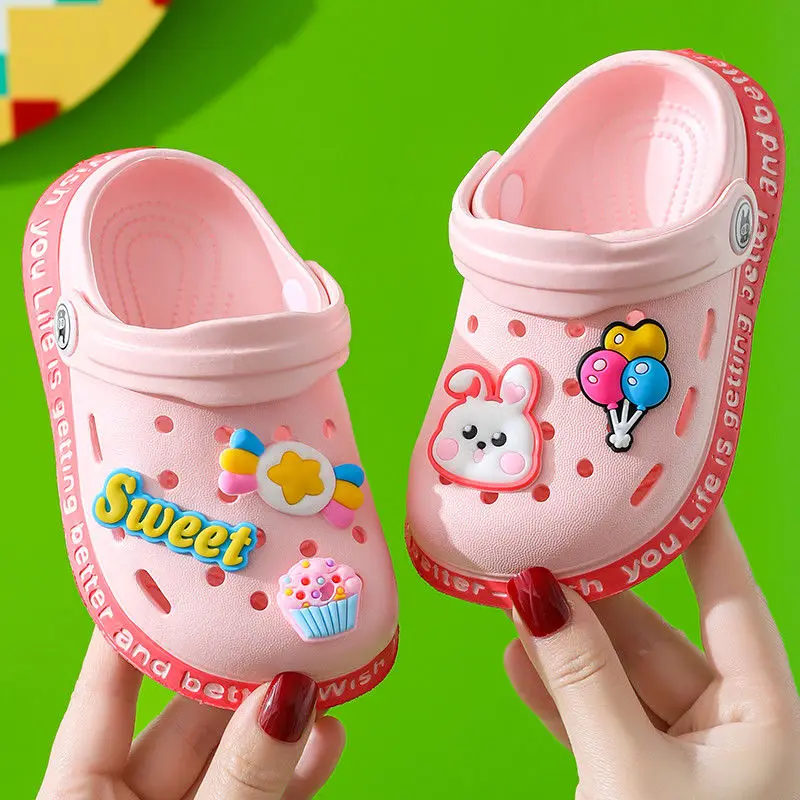 2022 Summer Baby Sandals for Girls Boys Children Shoes Slippers Soft Anti-Skid Cute Animal Hole Toddlers Kids Beach